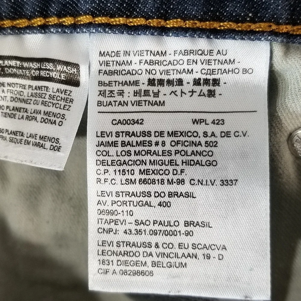 Levi's 514 jeans men's 34x30 regular fit straight blue denim pants retro